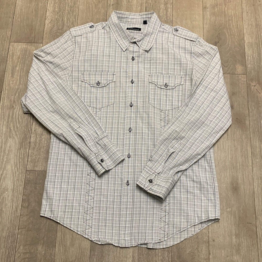 Mens‎ 7 Diamonds Button Down Plaid Long Sleeve Shirt